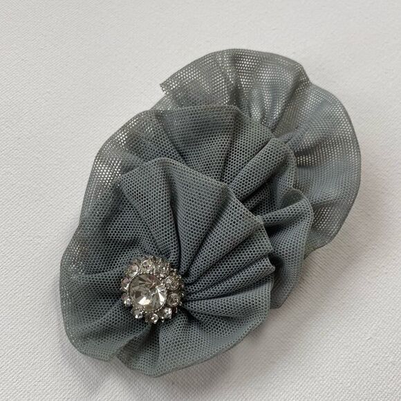 Vintage Accessories - One of a Kind 1950’s Handmade Vintage Pleated Tiered Ruffle Crystal Hair Piece